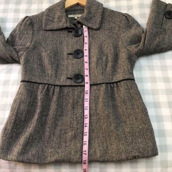 Rw & co. Wool Blazer crop empire wool blend blazer size 2 houndstooth - Picture 8 of 12